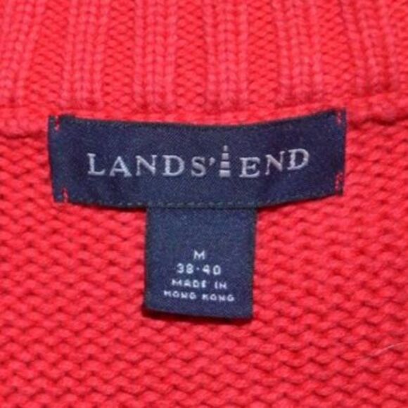 Vintage Lands' End Full Zip Wool Fair Isle Snowflake Christmas Cardigan Sweater - Picture 10 of 10